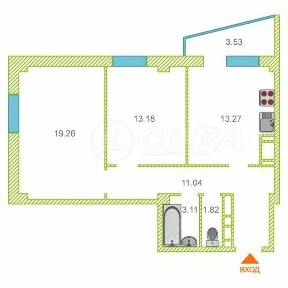 Продается 2-комн. квартира, 63 м²