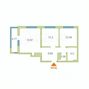 Продается 2-комн. квартира, 51,4 м²
