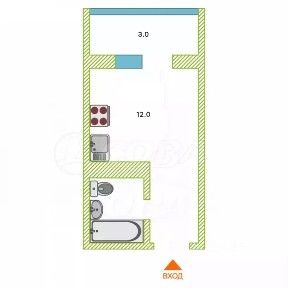 Продается студия, 15,8 м²