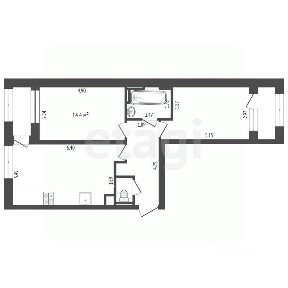 Продается 2-комн. квартира, 62,7 м²