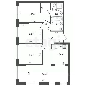 Продается 3-комн. квартира, 84,7 м²