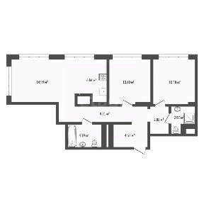 Продается 2-комн. квартира, 66 м²
