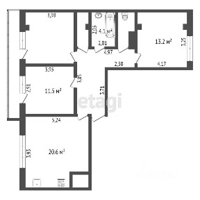 Продается 3-комн. квартира, 77 м²