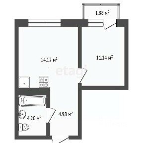 Продается 1-комн. квартира, 34,3 м²