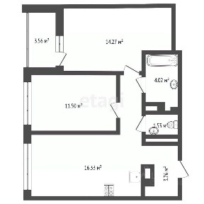 Продается 2-комн. квартира, 53,9 м²