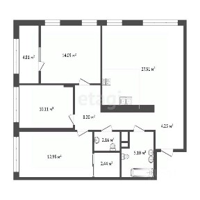 Продается 3-комн. квартира, 91,38 м²