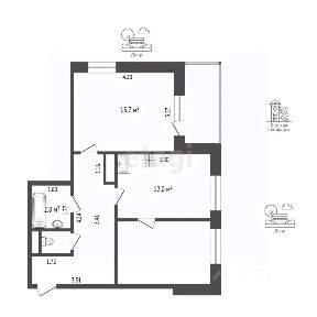 Продается 2-комн. квартира, 49,5 м²