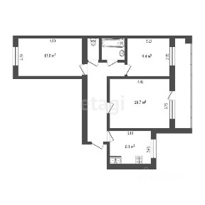 Продается 3-комн. квартира, 60 м²