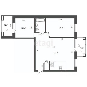 Продается 2-комн. квартира, 76,6 м²
