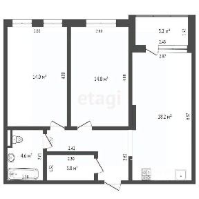 Продается 2-комн. квартира, 60,3 м²