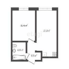 Продается 1-комн. квартира, 34,2 м²