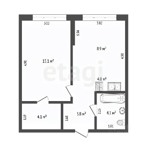 Продается 1-комн. квартира, 40,8 м²