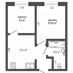 Продается 1-комн. квартира, 39,5 м²