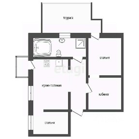 Продается 1-комн. квартира, 54,1 м²