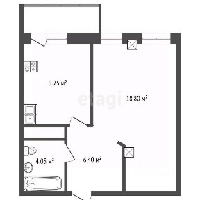 Продается 1-комн. квартира, 45,6 м²
