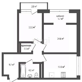 Продается 2-комн. квартира, 58,4 м²