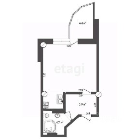 Продается студия, 34,5 м²