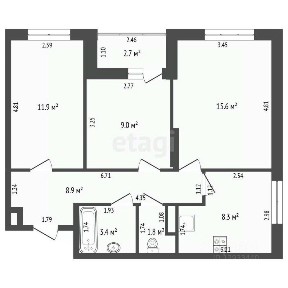 Продается 3-комн. квартира, 59,3 м²