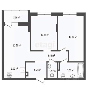 Продается 2-комн. квартира, 61,3 м²