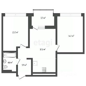 Продается 2-комн. квартира, 55,3 м²