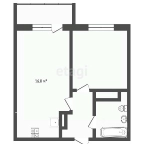 Продается 1-комн. квартира, 34,6 м²