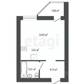 Продается студия, 27,5 м²