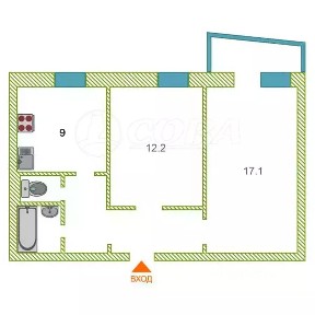 Продается 2-комн. квартира, 50,5 м²