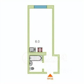 Продается студия, 22,5 м²