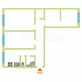 Продается 3-комн. квартира, 59 м²