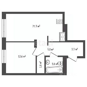 Продается 1-комн. квартира, 48,51 м²