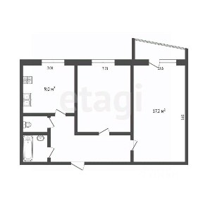 Продается 2-комн. квартира, 50,7 м²