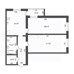 Продается 2-комн. квартира, 70,6 м²