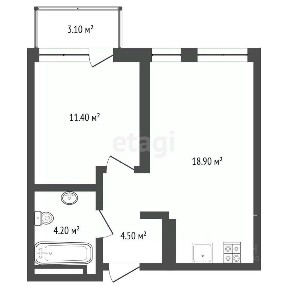 Продается 1-комн. квартира, 38,6 м²