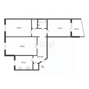 Продается 3-комн. квартира, 65,6 м²