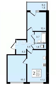 Сдается 2-комн. квартира, 57,9 м²