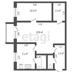 Продается 2-комн. квартира, 45,8 м²