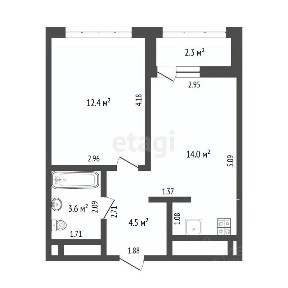 Продается 1-комн. квартира, 34,5 м²