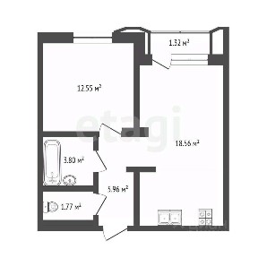 Продается 1-комн. квартира, 42,7 м²