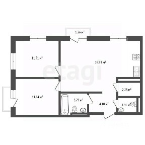 Продается 2-комн. квартира, 61,8 м²