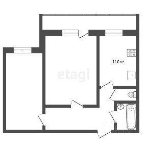 Продается 2-комн. квартира, 45,6 м²