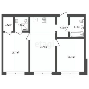 Продается 2-комн. квартира, 64,9 м²
