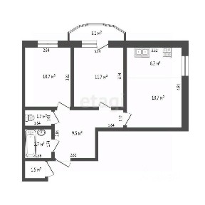Продается 2-комн. квартира, 55,8 м²