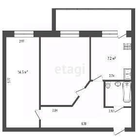 Продается 2-комн. квартира, 63,4 м²