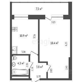 Продается 1-комн. квартира, 37,4 м²