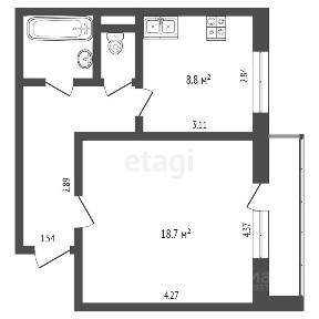 Продается 1-комн. квартира, 32,8 м²