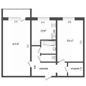 Продается 2-комн. квартира, 43 м²