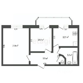 Продается 2-комн. квартира, 72 м²