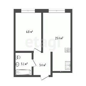 Продается 1-комн. квартира, 38,7 м²