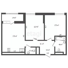 Продается 2-комн. квартира, 59 м²