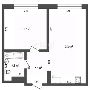 Продается 1-комн. квартира, 46,1 м²
